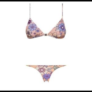 Floral triangl bikini set